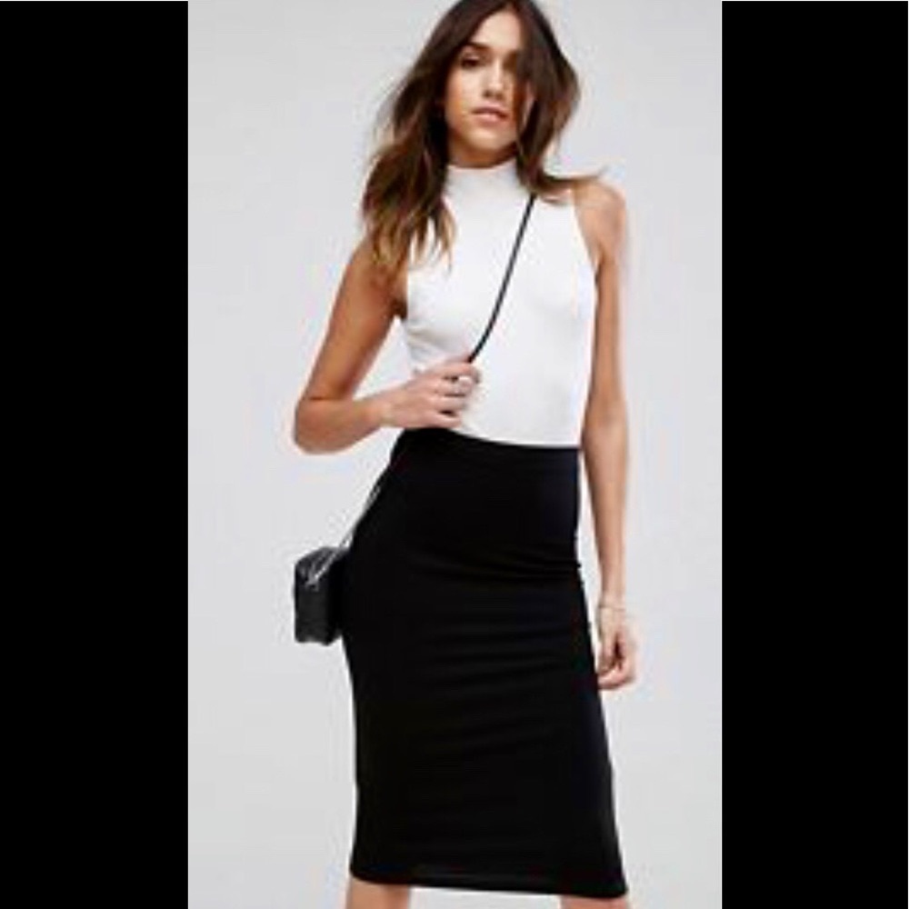 Bebe Black Knit Midi Skirt